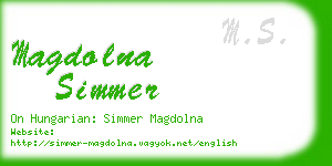 magdolna simmer business card